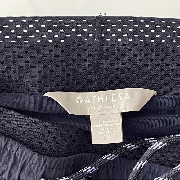 Athleta Crest Skort 16 Navy Ripstop High Rise Elastic Waist Pull On Stretch - Picture 7 of 8